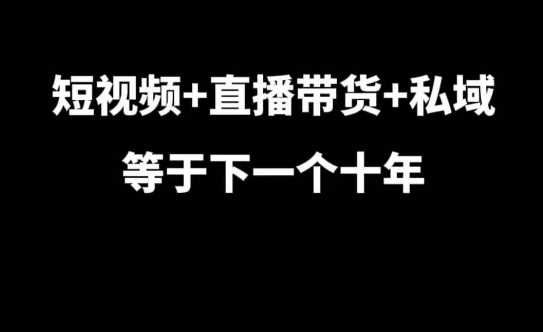 短視頻+直播帶貨+私域等于下一個十年,大佬7年實戰經驗總結 - 嚴選資源大全