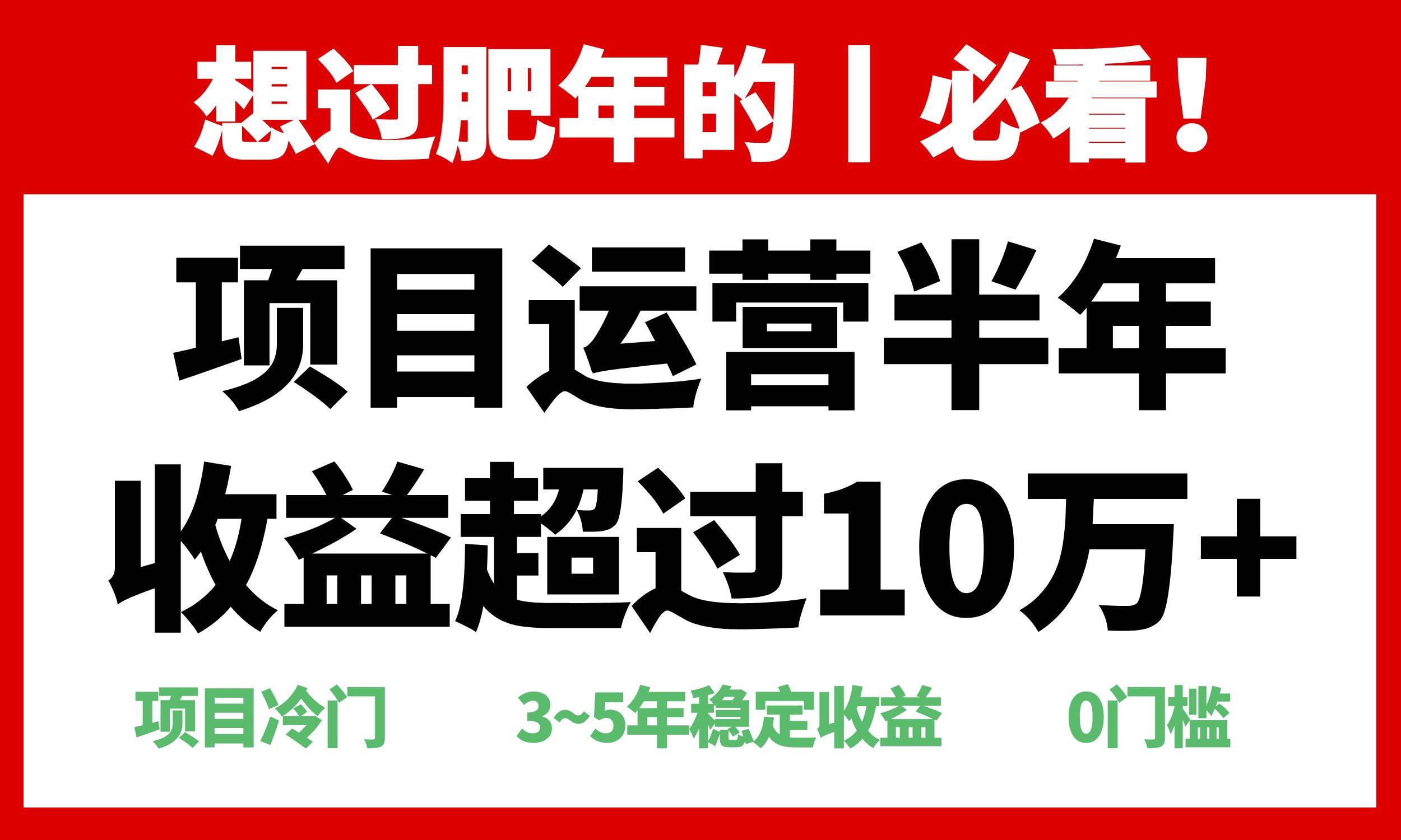 （13663期）年前過肥年的必看的超冷門項目，半年收益超過10萬+， - 嚴選資源大全