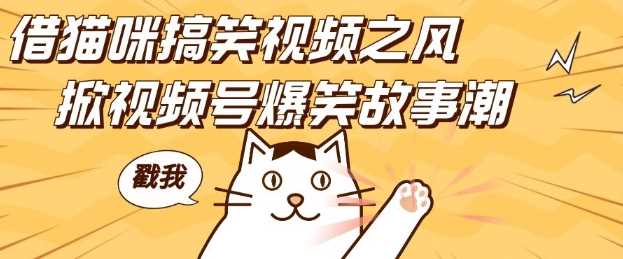 借貓咪搞笑視頻之風,掀視頻號爆笑故事潮,輕松日入四位數,無門檻快速入門! - 嚴選資源大全