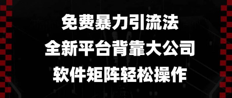 (13745期)免費(fèi)暴力引流法,全新平臺(tái),背靠大公司,軟件矩陣輕松操作 - 嚴(yán)選資源大全 - 嚴(yán)選資源大全