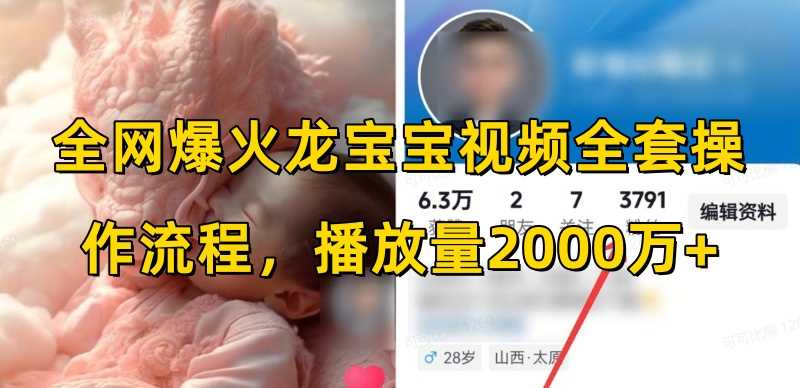 全網爆火龍寶寶視頻全套操作流程,播放量2000萬+ - 嚴選資源大全