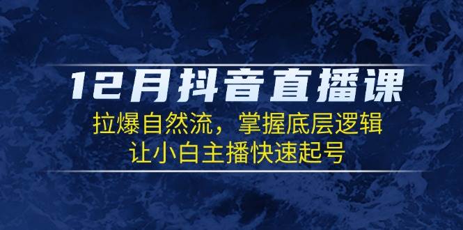 （13807期）12月抖音直播課：拉爆自然流，掌握底層邏輯，讓小白主播快速起號 - 嚴(yán)選資源大全