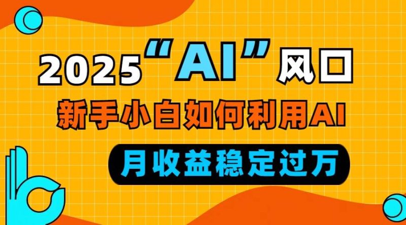 (13821期)2025“ AI ”風口,新手小白如何利用ai,每月收益穩定過萬 - 嚴選資源大全 - 嚴選資源大全