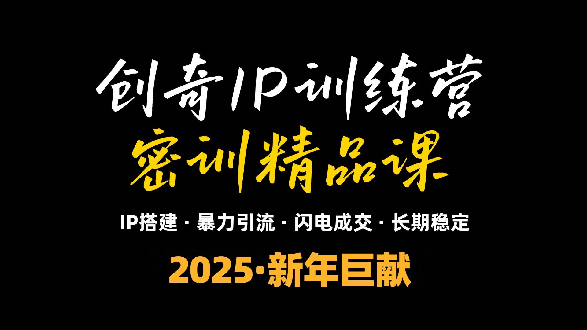(13898期)2025年“知識付費IP訓練營”小白避坑年賺百萬,暴力引流,閃電成交 - 嚴選資源大全