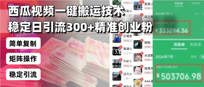 （13961期）西瓜視頻一鍵搬運技術，穩定日引流300+精準創業粉，簡單可復制給團隊，… - 嚴選資源大全 - 嚴選資源大全