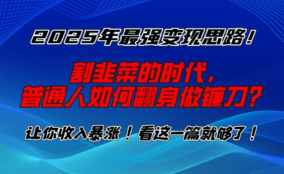 2025年最強(qiáng)變現(xiàn)思路，割韭菜的時(shí)代， 普通人如何翻身做鐮刀？【揭秘】 - 嚴(yán)選資源大全