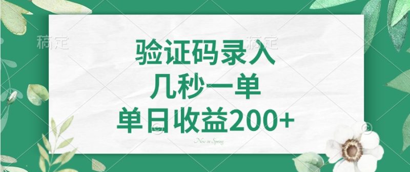 驗證碼錄入,幾秒一單,單日收益200+ - 嚴(yán)選資源大全 - 嚴(yán)選資源大全