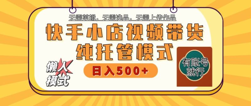 快手小店全程托管 二八分成 最低每月躺賺3000+ - 嚴選資源大全 - 嚴選資源大全