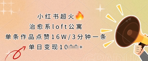 小紅書超火的治愈系loft公寓，單條作品點贊16W，3分鐘一條，單日變現數張 - 嚴選資源大全