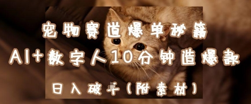 寵物賽道爆單秘籍:AI+數字人10分鐘造爆款,日入1k - 嚴選資源大全