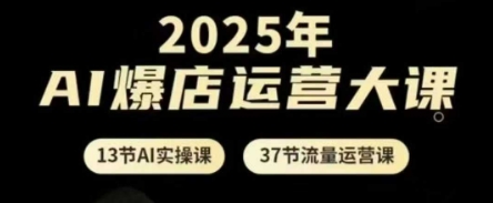 2025年AI爆店運營大課，13節AI實操課+37節流量運營課 - 嚴選資源大全