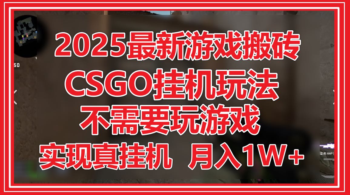 2025最新游戲搬磚，CSGO掛機，不需要玩游戲，實現真掛機，月入1W+ - 嚴選資源大全