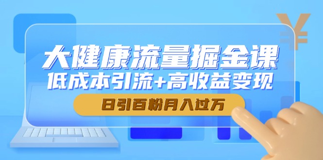 大健康流量掘金課，低成本引流+高收益變現，日引百粉月入過萬 - 嚴選資源大全