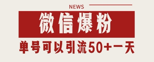 微信爆粉,私域暴力引流打法日引千粉 單號日進50+【揭秘】 - 嚴選資源大全