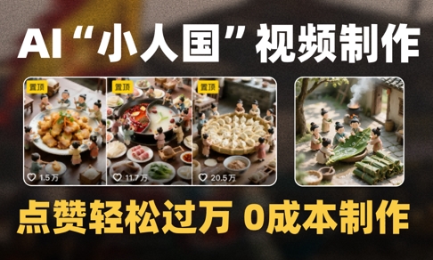 爆款1000W+播放微縮景觀迷你小人國AI視頻0成本制作全流程教學 - 嚴選資源大全