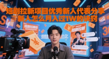 短劇拉新項目優秀新人代表分享新人怎么月入過1W的訣竅 - 嚴選資源大全