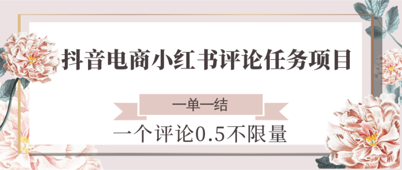 抖音電商小紅書評論任務項目，一個評論0.5，一單一結 不限量 - 嚴選資源大全 - 嚴選資源大全