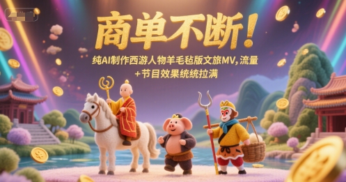 商單不斷!純AI制作西游人物羊毛氈版文旅MV,流量+節目效果統統拉滿 - 嚴選資源大全