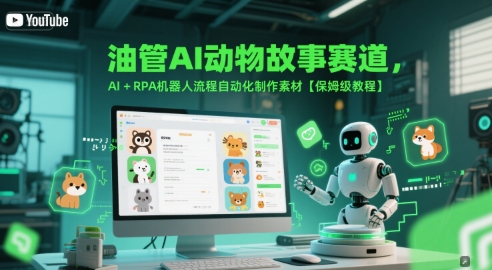 油管AI動物故事賽道，AI+RPA機器人流程自動化制作素材【保姆級教程】 - 嚴選資源大全