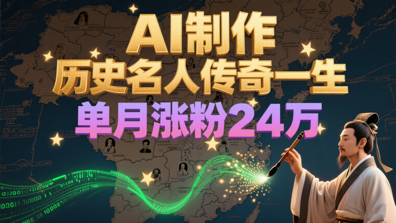 暴力起號(hào)！用AI制作歷史名人傳奇一生，單月漲粉24萬(wàn)，漲粉+變現(xiàn)賽道黑馬來(lái)了 - 嚴(yán)選資源大全 - 嚴(yán)選資源大全