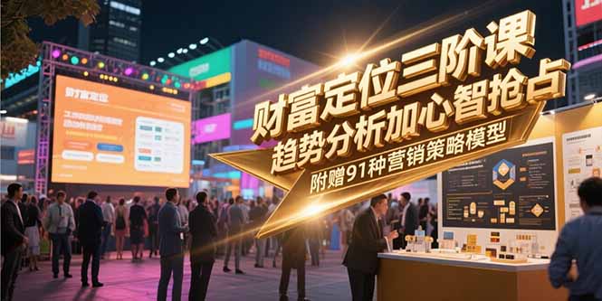 財富定位三階課，趨勢分析加心智搶占，附贈91種營銷策略模型 - 嚴選資源大全