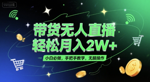 帶貨無(wú)人直播,輕松月入2W+,小白必做,手把手教學(xué),無(wú)腦操作(附學(xué)習(xí)資料) - 嚴(yán)選資源大全