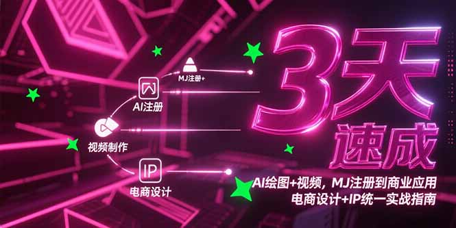 3天速成AI繪圖+視頻，MJ注冊(cè)到商業(yè)應(yīng)用，電商設(shè)計(jì)+IP統(tǒng)一實(shí)戰(zhàn)指南 - 嚴(yán)選資源大全