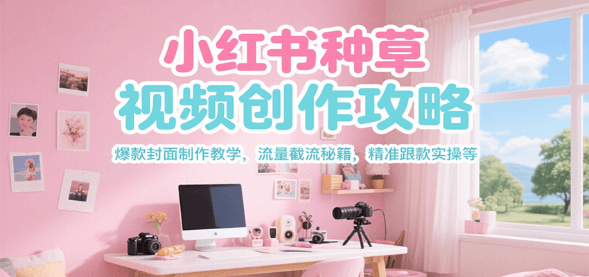 小紅書種草視頻創作攻略，爆款封面制作教學 ，流量截流秘籍 ，精準跟款實操等 - 嚴選資源大全