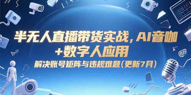 半無人直播帶貨實(shí)戰(zhàn),AI音咖+數(shù)字人應(yīng)用 解決賬號(hào)矩陣與違規(guī)難題(更新7月 - 嚴(yán)選資源大全