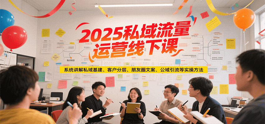 2025私域流量運營線下課,系統講解私域基建/客戶分層/朋友圈文案/公域引流等實操方法 - 嚴選資源大全