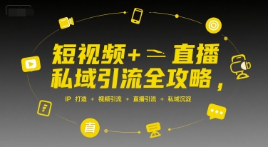 短視頻+直播私域引流全攻略，IP打造 +視頻引流 +直播引流 +私域沉淀 - 嚴選資源大全