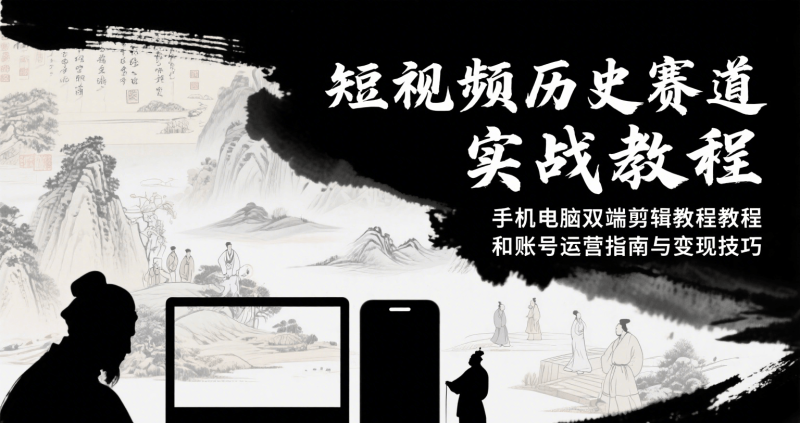 短視頻歷史賽道實戰教程,手機電腦雙端剪輯教程和賬號運營指南與變現技巧 - 嚴選資源大全 - 嚴選資源大全