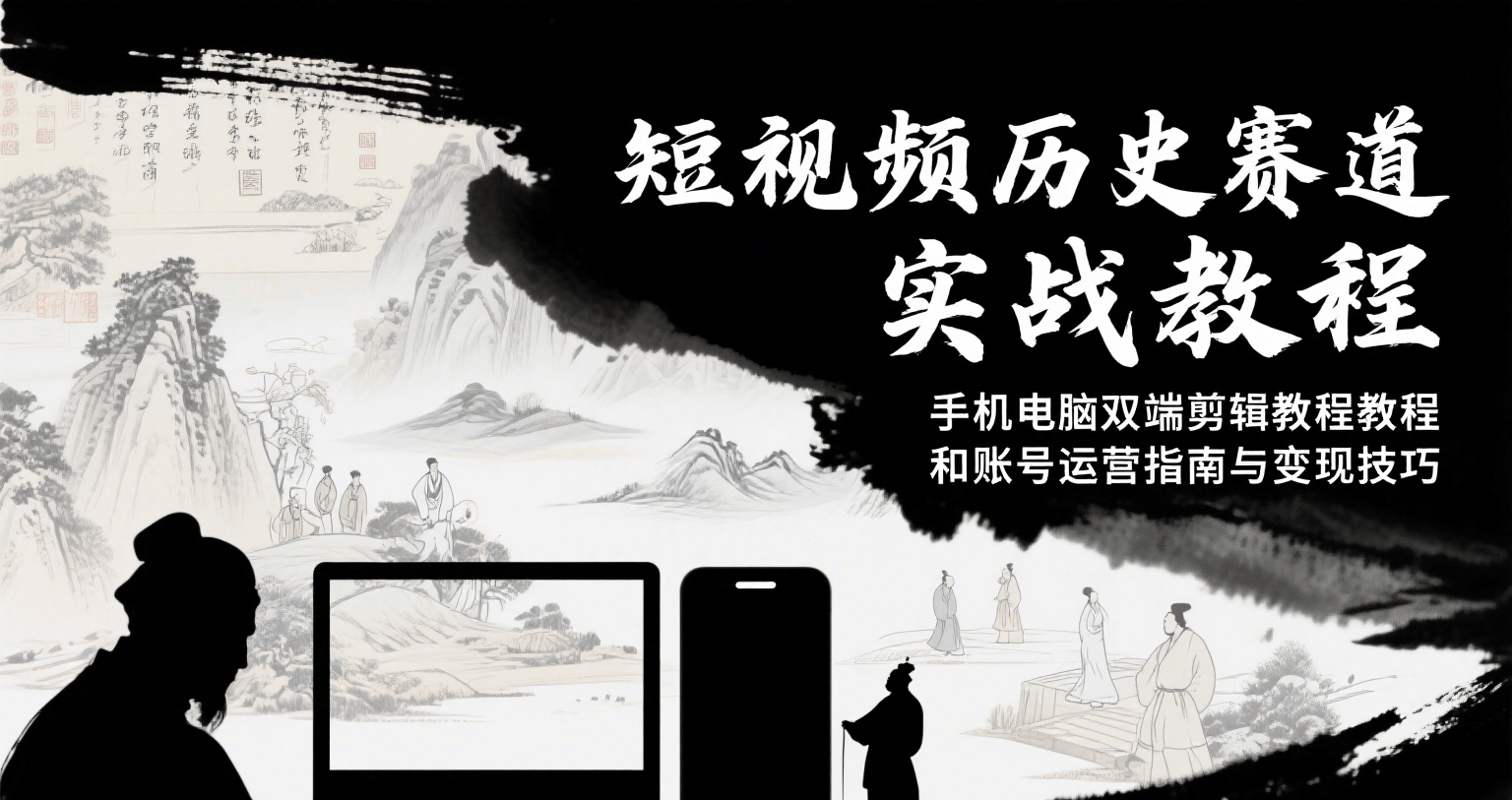短視頻歷史賽道實(shí)戰(zhàn)教程，手機(jī)電腦雙端剪輯教程和賬號運(yùn)營指南與變現(xiàn)技巧 - 嚴(yán)選資源大全