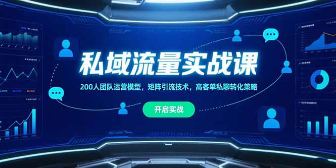 私域流量實戰(zhàn)課,200人團隊運營模型,矩陣引流技術,高客單私聊轉化策略 - 嚴選資源大全
