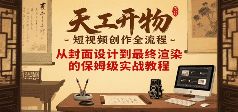天工開物短視頻創作全流程,從封面設計到最終渲染的保姆級實戰教程 - 嚴選資源大全 - 嚴選資源大全
