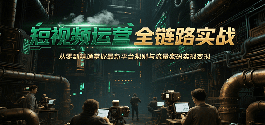 短視頻運營全鏈路實戰，從零到精通掌握最新平臺規則與流量密碼實現變現 - 嚴選資源大全