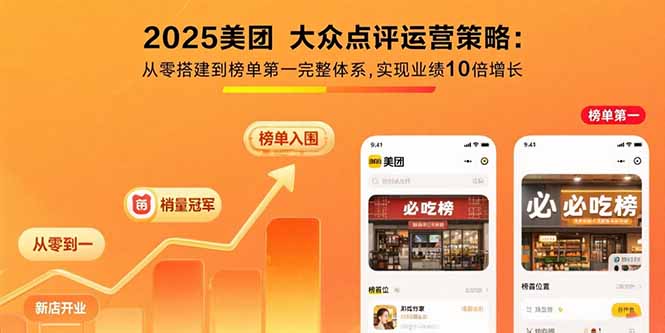 2025美團 大眾點評運營策略:從零搭建到榜單第一完整體系,實現業績10倍增長 - 嚴選資源大全