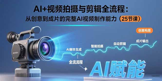 AI+視頻拍攝與剪輯全流程:從創意到成片的完整AI視頻制作能力(25節課 - 嚴選資源大全
