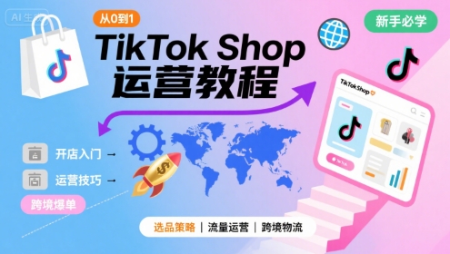 TikTok Shop從0到1運營教程，TikTok跨境電商新手必學課程 - 嚴選資源大全