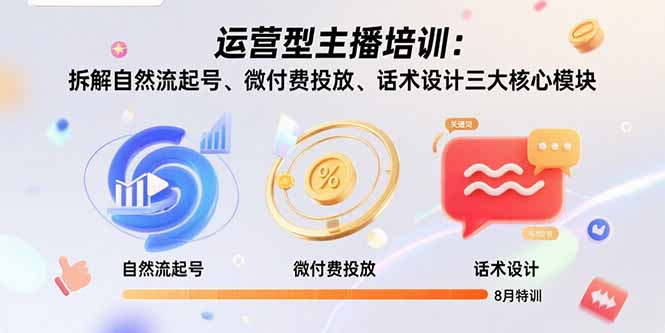 運營型主播培訓(xùn):拆解自然流起號、微付費投放、話術(shù)設(shè)計三大核心模塊-8月 - 嚴(yán)選資源大全