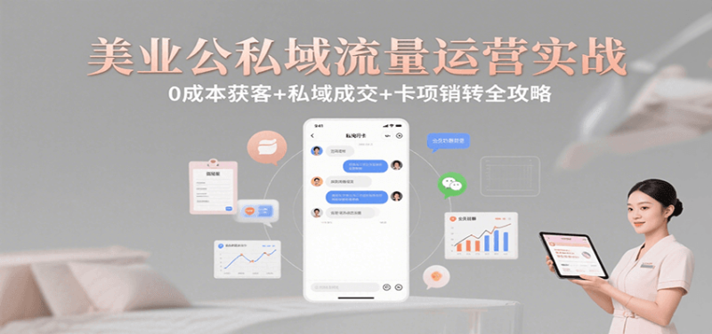 美業公私域流量運營實戰:0成本獲客+私域成交+卡項銷轉全攻略 - 嚴選資源大全 - 嚴選資源大全
