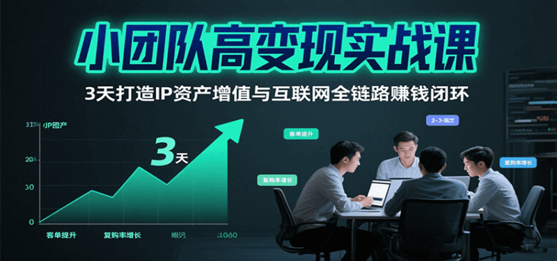 小團(tuán)隊(duì)高變現(xiàn)實(shí)戰(zhàn)課，3天打造IP資產(chǎn)增值與互聯(lián)網(wǎng)全鏈路賺錢閉環(huán)(第二期) - 嚴(yán)選資源大全 - 嚴(yán)選資源大全