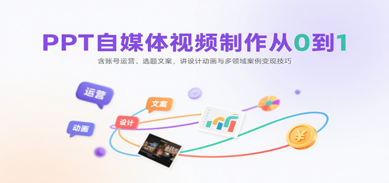 PPT自媒體視頻制作從0到1：含賬號運營、選題文案，講設計動畫與多領域案例變現技巧 - 嚴選資源大全 - 嚴選資源大全
