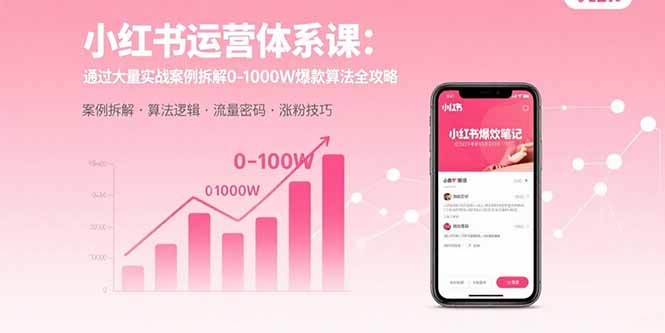 小紅書運營體系課:通過大量實戰案例拆解0-1000W爆款算法全攻略 - 嚴選資源大全