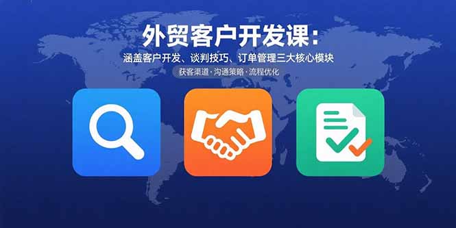外貿(mào)客戶開發(fā)課:涵蓋客戶開發(fā)、談判技巧、訂單管理三大核心模塊 - 嚴(yán)選資源大全