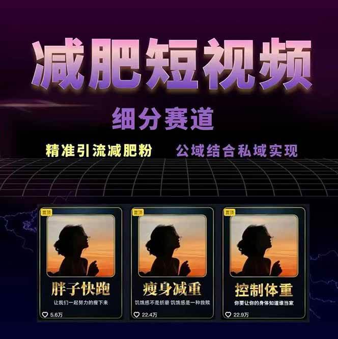 圖片[2] - 減肥短視頻運(yùn)營(yíng)實(shí)戰(zhàn)課：含素材制作、剪映教學(xué)，講精準(zhǔn)引流、變現(xiàn)設(shè)計(jì)與內(nèi)容模板技巧 - 嚴(yán)選資源大全 - 嚴(yán)選資源大全