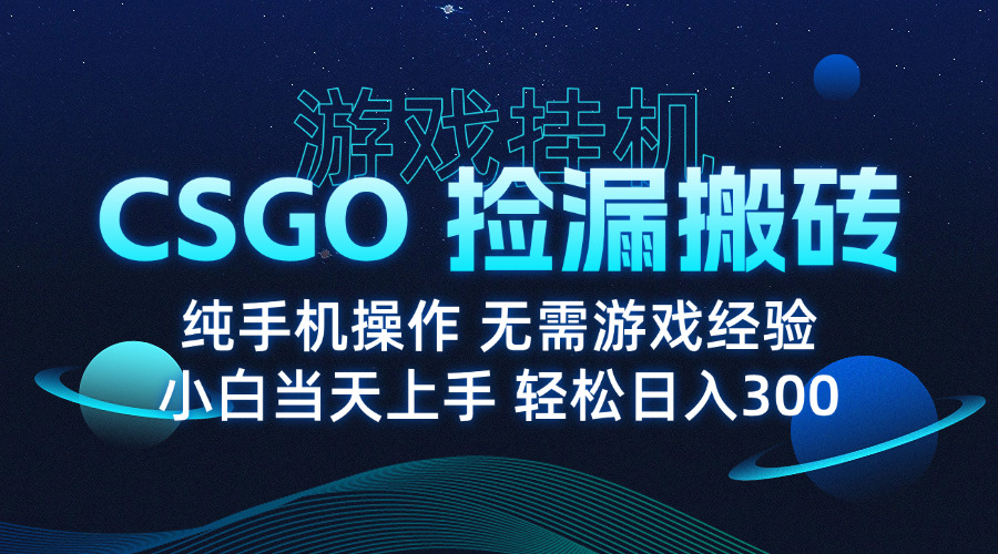 8月最新游戲搬磚，CSGO純掛機，不需要玩游戲，實現真掛機，月入1W+ - 嚴選資源大全