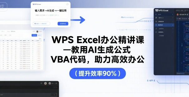 WPS Excel辦公精講課,教用 AI 生成公式,VBA 代碼,助力高效辦公 - 嚴選資源大全