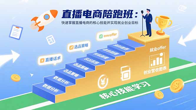 直播電商陪跑班：快速掌握直播電商的核心技能并實現(xiàn)就業(yè)/創(chuàng)業(yè)目標(biāo) - 嚴(yán)選資源大全