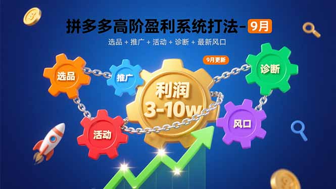 拼多多高階盈利系統(tǒng)打法-9月：選品+推廣+活動(dòng)+診斷+最新風(fēng)口，月利潤3-10w - 嚴(yán)選資源大全